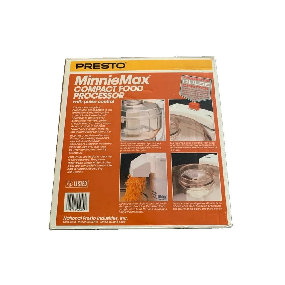 Presto Minnie Max Compact Food Processor Pulse Control 1988 02900 New Open Box